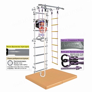 Шведская стенка Midzumi Niji Kabe Basketball Shield c матом №4, снежный барс (Midzumi, Niji Kabe Basketball Shield c матом №4_снежный барс)